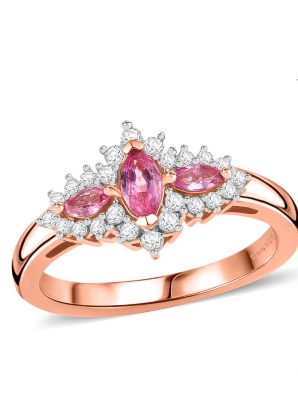 Mahenge Spinel and White Zircon Floret Sparkle Ring